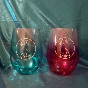 🍄Mainstay Ombre Wine Tumblers